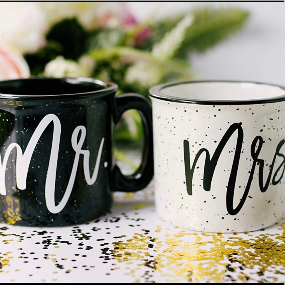 Mr & Mrs. Camping Speckled Farmhouse Coffee Mugs